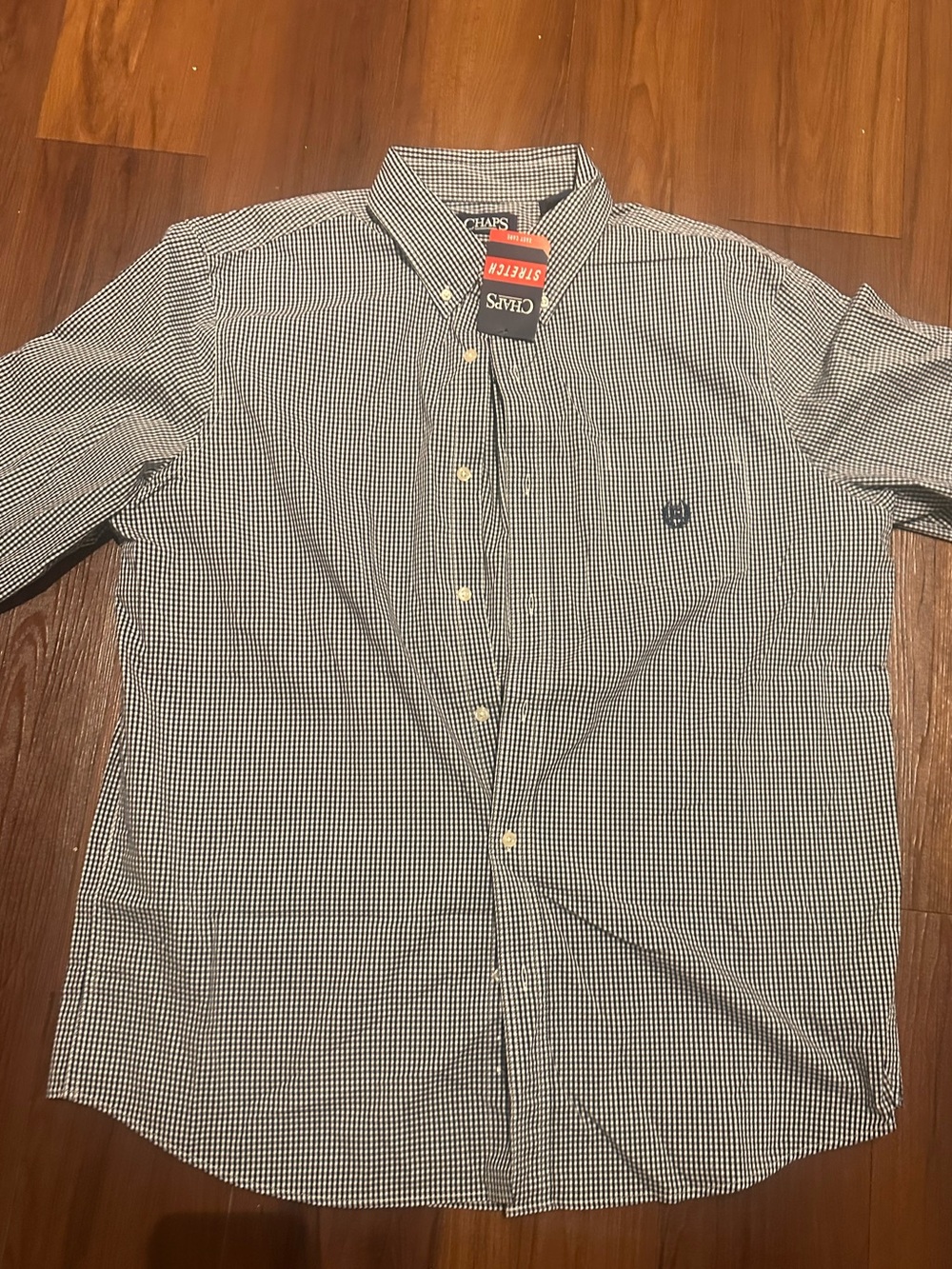 Chaps Men's XL Blue Check Button-Down Shirt